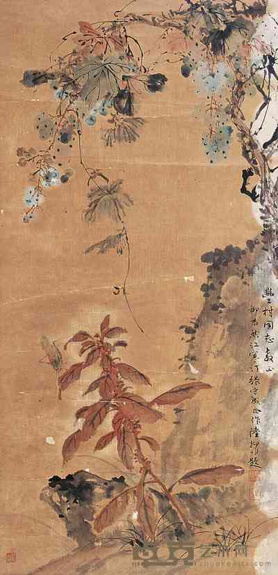 柳君然等 花卉图 立轴 107×52.5cm